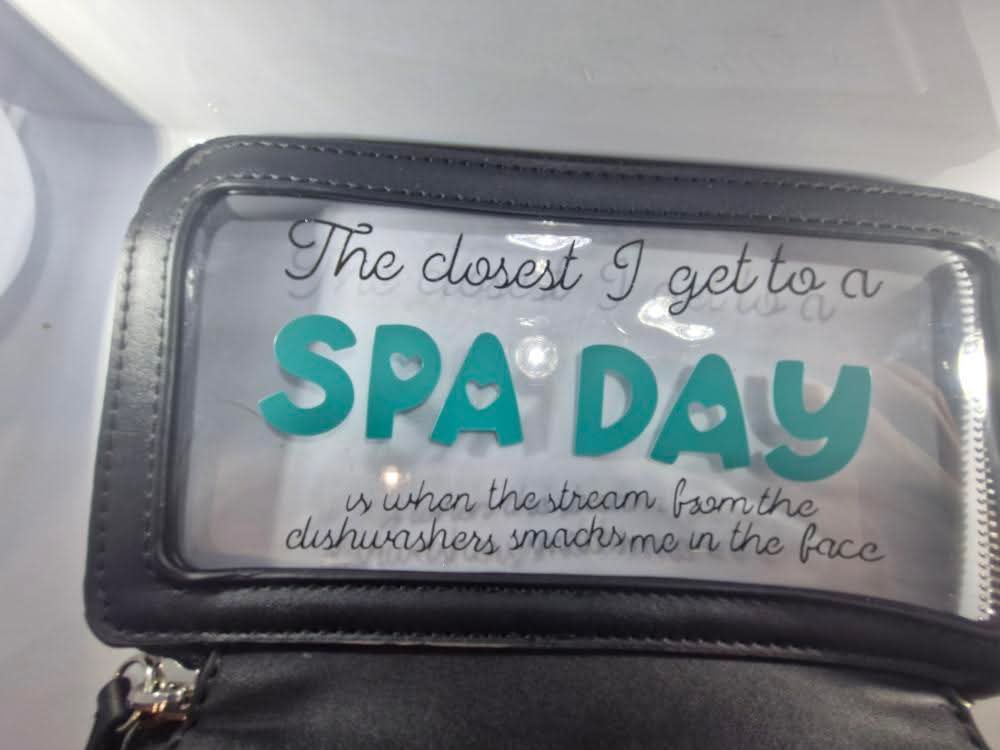 Cosmetics Makeup Bag - The closest I get to a spa day is when the stream from the dishwasher slaps me in the face