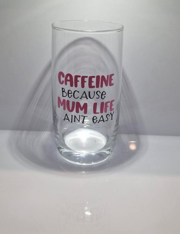 Glass 12oz/350ml - Caffeine because mum life ain't easy