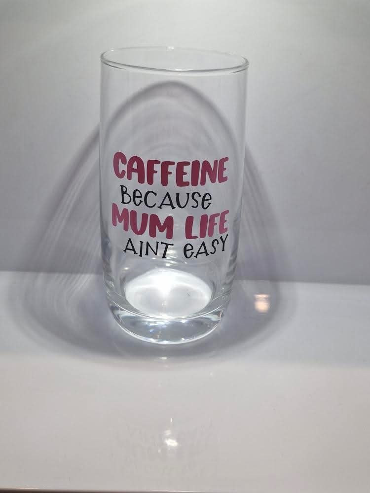 Glass 12oz/350ml - Caffeine because mum life ain't easy